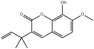 3-(1,1-DIMETHYLALLYL)-8-HYDROXY-7-METHOXYCOUMARIN, 61899-42-1, 结构式