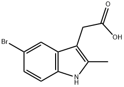 2-(5-溴-2-甲基-1H-吲哚-3-基)乙酸 结构式