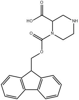 Piperazine-1,2-dicarboxylic acid 1-(9H-fluoren-9-ylmethyl) ester 结构式