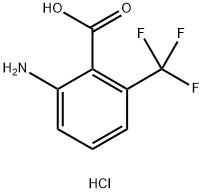 2-氨基-6-(三氟甲基)苯甲酸盐酸盐 结构式