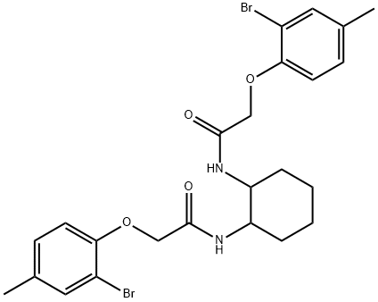 N,N'-1,2-cyclohexanediylbis[2-(2-bromo-4-methylphenoxy)acetamide] Structure