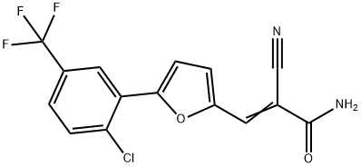 (E)-3-(5-(2-chloro-5-(trifluoromethyl)phenyl)furan-2-yl)-2-cyanoacrylamide Structure