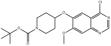 4-[(4-氯-7-甲氧基喹唑啉-6-基)氧基]哌啶-1-羧酸叔丁酯 结构式
