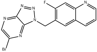 6-[(6-Bromo-1H-[1,2,3]triazolo[4,5-b]pyrazin-1-yl)methyl]-7-fluoroquinoline 结构式