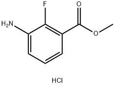 3-氨基-2-氟苯甲酸甲酯盐酸盐, 1207726-82-6, 结构式