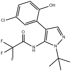 N-(1-(tert-butyl)-4-(5-chloro-2-hydroxyphenyl)-1H-pyrazol-5-yl)-2,2,2-trifluoroacetamide Structure