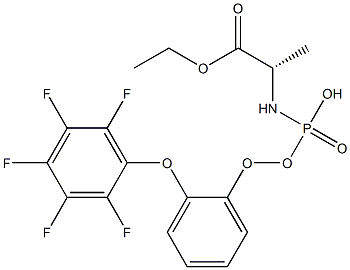 (S)-ethyl 2-(((S)-(perfluorophenoxy)(phenoxy)phosphoryl)amino)propanoate, 1392015-05-2, 结构式