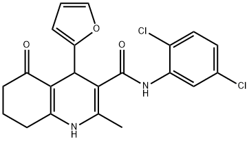 N-(2,5-dichlorophenyl)-4-(furan-2-yl)-2-methyl-5-oxo-4,6,7,8-tetrahydro-1H-quinoline-3-carboxamide, 1798310-55-0, 结构式