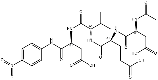 (4S)-4-[[(2S)-2-acetamido-3-carboxypropanoyl]amino]-5-[[(2S)-1-[[(2S)-3-carboxy-1-(4-nitroanilino)-1-oxopropan-2-yl]amino]-3-methyl-1-oxobutan-2-yl]amino]-5-oxopentanoic acid Structure
