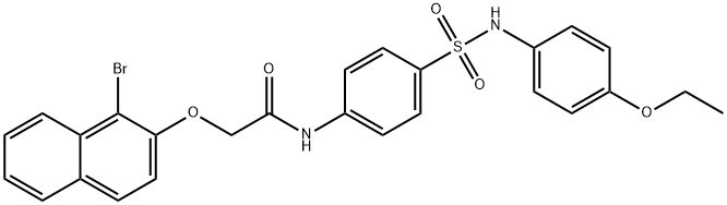 2-[(1-bromo-2-naphthyl)oxy]-N-(4-{[(4-ethoxyphenyl)amino]sulfonyl}phenyl)acetamide Structure