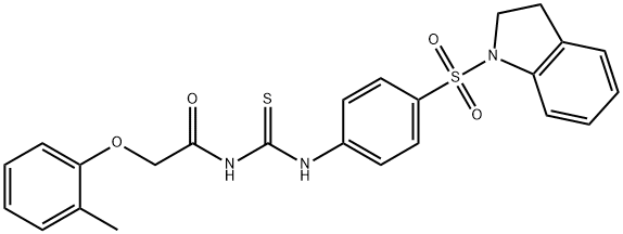 N-({[4-(2,3-dihydro-1H-indol-1-ylsulfonyl)phenyl]amino}carbonothioyl)-2-(2-methylphenoxy)acetamide Structure