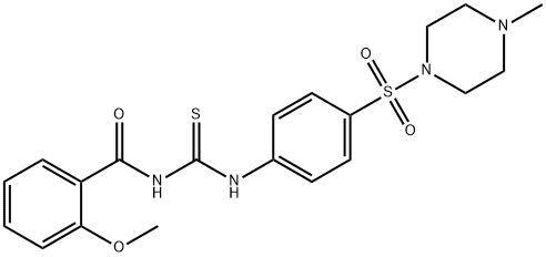 2-methoxy-N-[({4-[(4-methyl-1-piperazinyl)sulfonyl]phenyl}amino)carbonothioyl]benzamide Structure