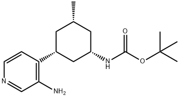 [(1S,3R,5S)-3-(3-氨基吡啶-4-基)-5-甲基环己基]氨基甲酸叔丁酯, 1187056-55-8, 结构式