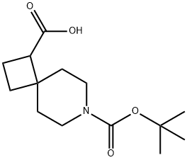 7-[(tert-butoxy)carbonyl]-7-azaspiro[3.5]nonane-1-carboxylic acid, 1250999-64-4, 结构式