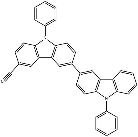 9,9'-Diphenyl-9H ,9'H -3,3'-bicarbazole-6-carbonitrile 结构式