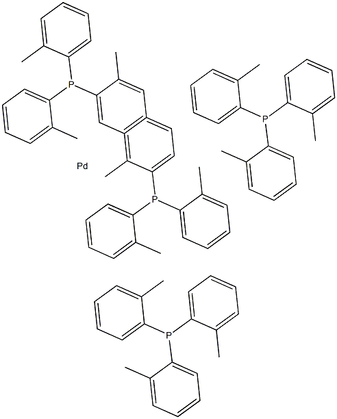 Tetrakis(tri-o-tolylphosphine)palladium(0) Struktur
