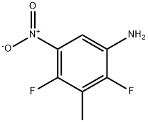 2,4-二氟-3-甲基-5-硝基苯胺 结构式