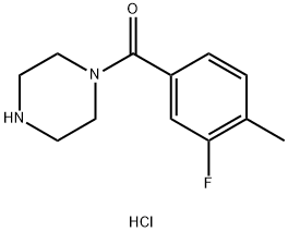 (3-Fluoro-4-methylphenyl)(piperazin-1-yl)methanone hydrochloride Struktur