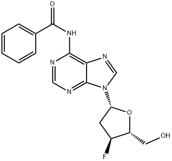 N6-benzoyl-3'-fluoro-2',3'-dideoxyadenosine 结构式