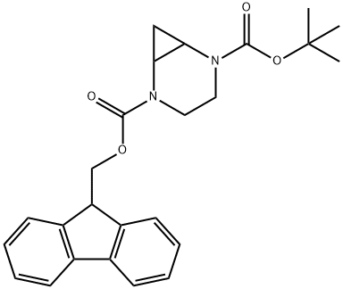 2-((9H-fluoren-9-yl)methyl) 5-tert-butyl 2,5-diazabicyclo[4.1.0]heptane-2,5-dicarboxylate, 1228675-23-7, 结构式