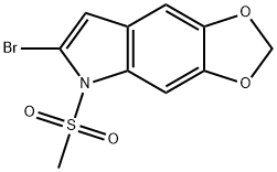 6-溴-5-甲磺酰基-5H-[1,3]二氧杂环戊烯[4,5]吲哚 结构式