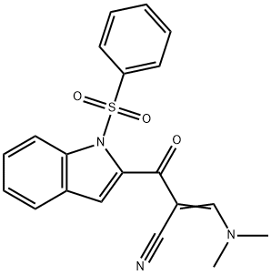 3-(Dimethylamino)-2-(1-(phenylsulfonyl)-1H-indole-2-carbonyl)acrylonitrile Structure