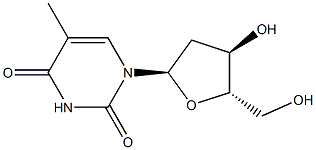 1-((2R,4R,5S)-4-hydroxy-5-(hydroxymethyl)tetrahydrofuran-2-yl)-5-methylpyrimidine-2,4(1H,3H)-dione Struktur