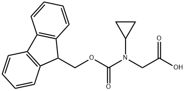 2-{环丙基[(9H-芴-9-基甲氧基)羰基]氨基}乙酸 结构式