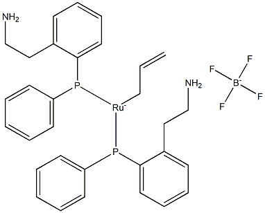 烯丙基双(2-氨基乙基二苯基膦基)钌(II)四氟硼酸盐 结构式