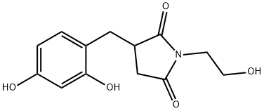 3-(2,4-Dihydroxybenzyl)-1-(2-hydroxyethyl)pyrrolidine-2,5-dione 结构式