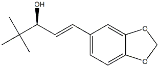 (E,3S)-1-(1,3-benzodioxol-5-yl)-4,4-dimethylpent-1-en-3-ol, 144017-66-3, 结构式