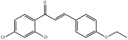 (2E)-1-(2,4-dichlorophenyl)-3-(4-ethoxyphenyl)prop-2-en-1-one, 1486549-12-5, 结构式