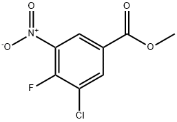 3-Chloro-4-fluoro-5-nitro-benzoic acid methyl ester 结构式