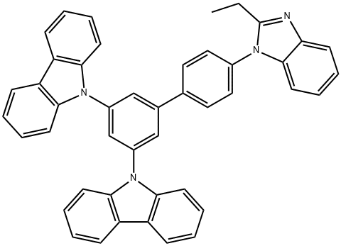 9H-Carbazole, 9,9'-[4'-(2-ethyl-1H-benzimidazol-1-yl)[1,1'-biphenyl]-3,5-diyl]bis- Struktur