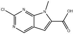 2-chloro-7-methyl-7H-pyrrolo[2,3-d]pyrimidine-6-carboxylic acid, 1638767-99-3, 结构式