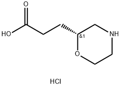 (S)-3-(Morpholin-2-yl)propanoic acid hydrochloride 结构式