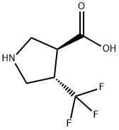 (3S,4S)-4-(三氟甲基)吡咯烷-3-羧酸 结构式