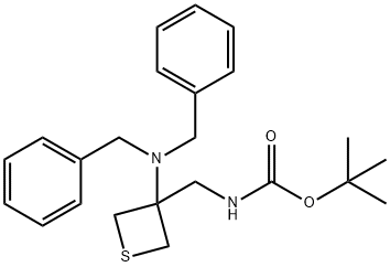 tert-butyl ((3-(dibenzylamino)thietan-3-yl)methyl)carbamate, 1935922-48-7, 结构式