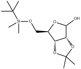 5-O-TERT-BUTYLDIMETHYLSILYL-2,3-O-ISOPROPYLIDENE-D-RIBOFURANOSE 结构式