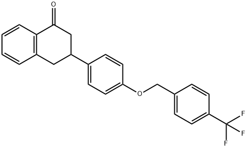 3-(4-((4-(trifluoromethyl)benzyl)oxy)phenyl)-3,4-dihydronaphthalen-1(2H)-one 结构式
