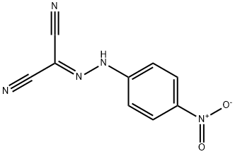 2-(4-ニトロフェニル)ヒドラゾノマロノニトリル 化学構造式