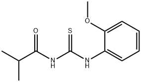 N-{[(2-methoxyphenyl)amino]carbonothioyl}-2-methylpropanamide Structure