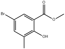 2-羟基-3-甲基-5-溴苯甲酸甲酯, 40912-71-8, 结构式