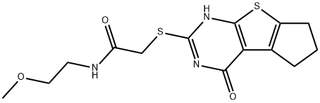 N-(2-methoxyethyl)-2-((4-oxo-3,5,6,7-tetrahydro-4H-cyclopenta[4,5]thieno[2,3-d]pyrimidin-2-yl)thio)acetamide Structure