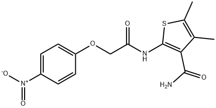 4,5-dimethyl-2-{[(4-nitrophenoxy)acetyl]amino}-3-thiophenecarboxamide Structure