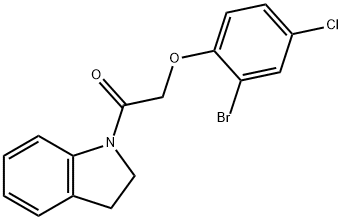 1-[(2-bromo-4-chlorophenoxy)acetyl]indoline Structure