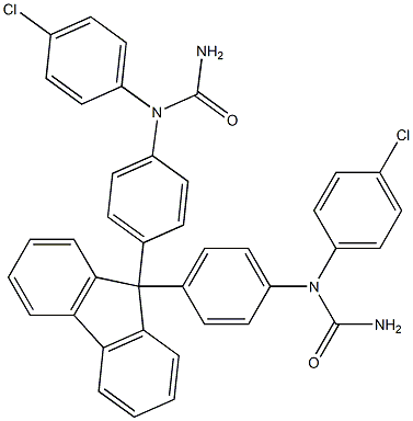 N',N'''-[9H-fluorene-9,9-diylbis(4,1-phenylene)]bis[N-(4-chlorophenyl)urea] Structure