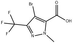 1-メチル-3-(トリフルオロメチル)-4-ブロモ-1H-ピラゾール-5-カルボン酸 化学構造式