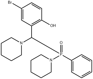 4-bromo-2-[[phenyl(piperidin-1-yl)phosphoryl]-piperidin-1-ylmethyl]phenol Structure