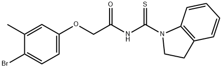 2-(4-bromo-3-methylphenoxy)-N-(2,3-dihydro-1H-indol-1-ylcarbonothioyl)acetamide Structure